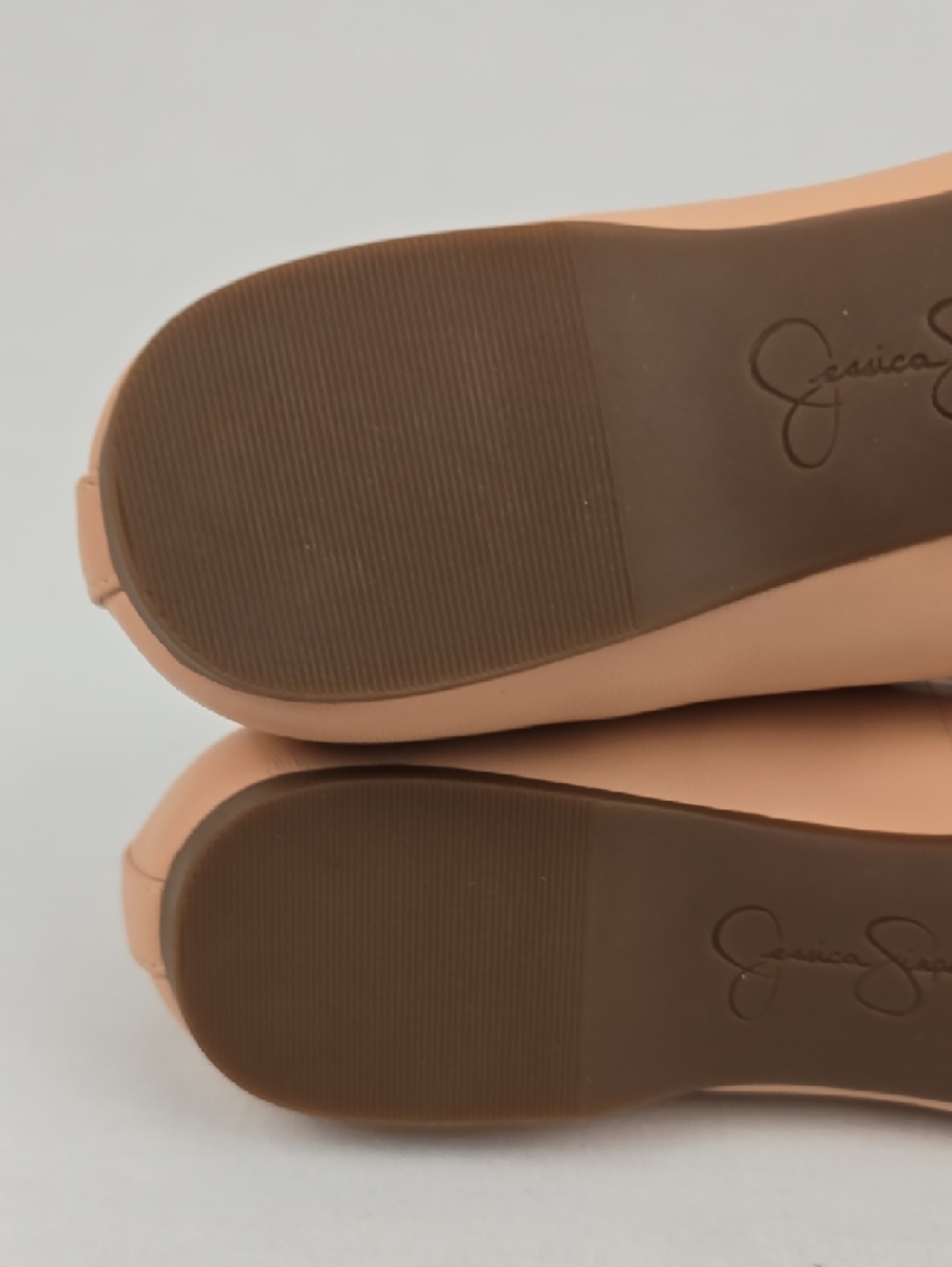 Jessica Simpson Peep-Toe Cross-Strap Flats in Nude Blush - Picture 11 of 15